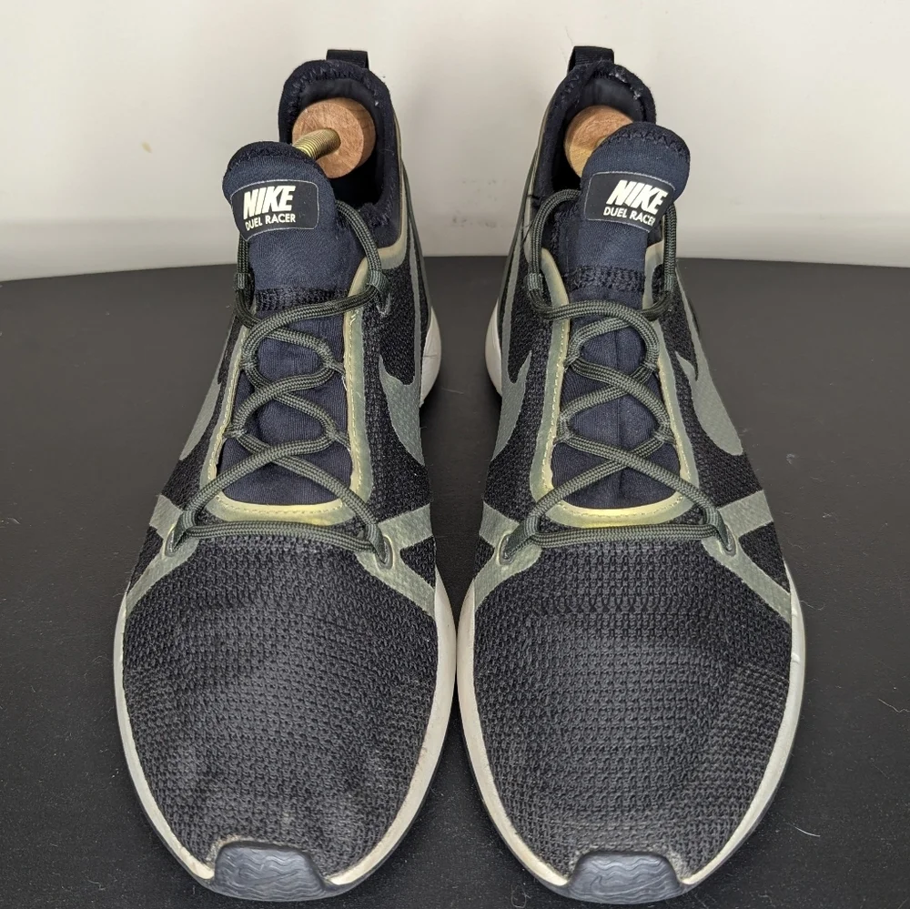 Nike Men's Duel Racer Black Olive Green Sport Sneakers size 10.5